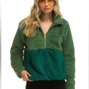 Aviator Nation  Green Fleece Jacket